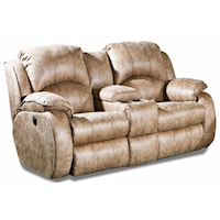 Power Reclining Console Loveseat with Power Headrests and Cup-Holders