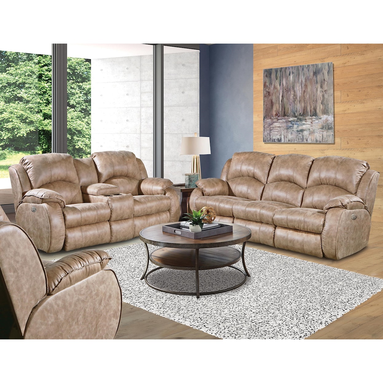 Southern Motion Cagney  Power Reclining Console Loveseat