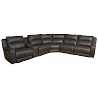 6 Piece Reclining sectional with Power Headrests and Hidden Cup Holders