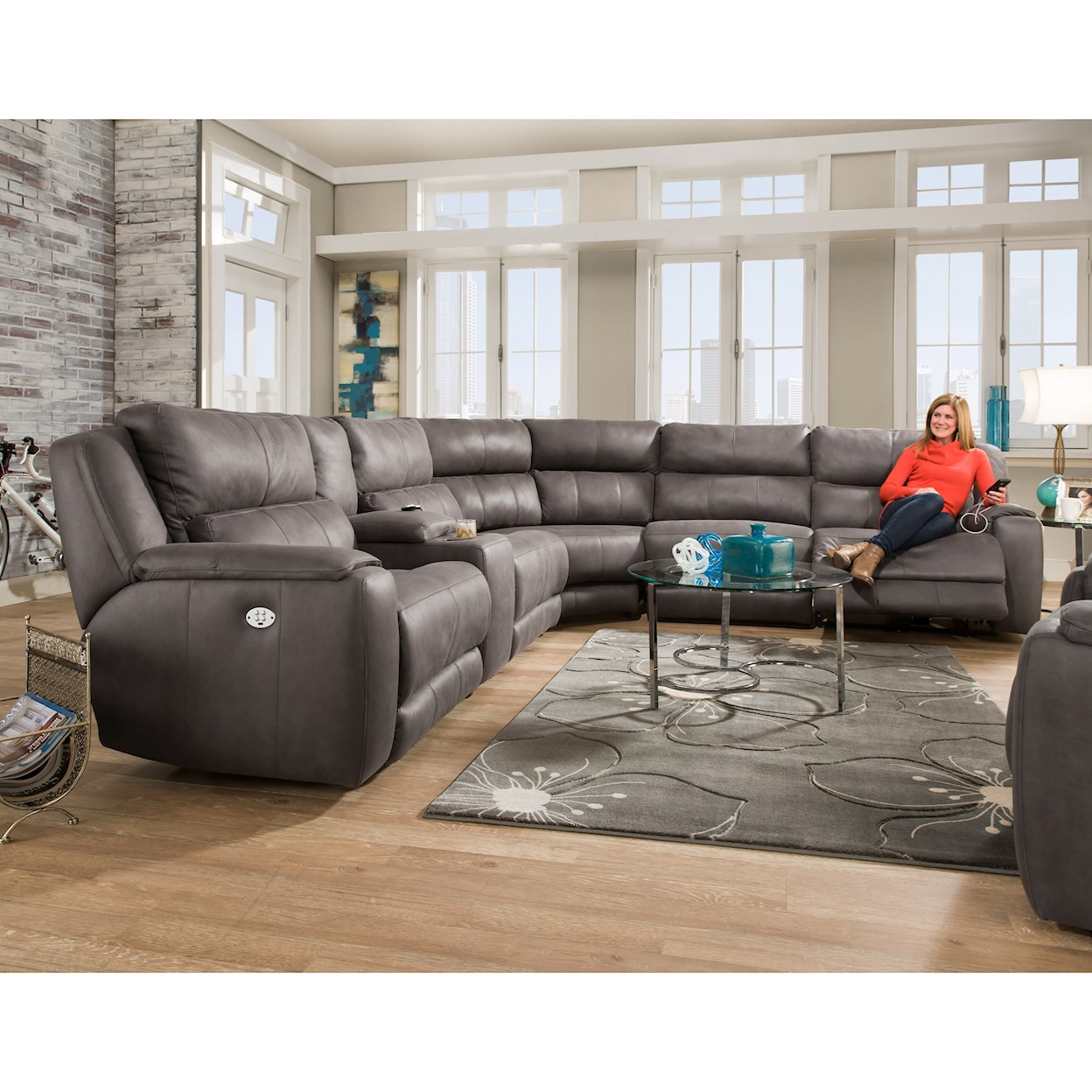 Southern Motion Dazzle Power Plus Reclining Sectional Sofa