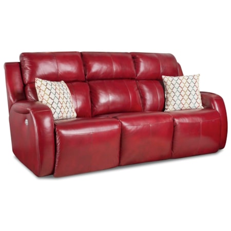 Reclining Sofa w/ Pillows and Power Headrest