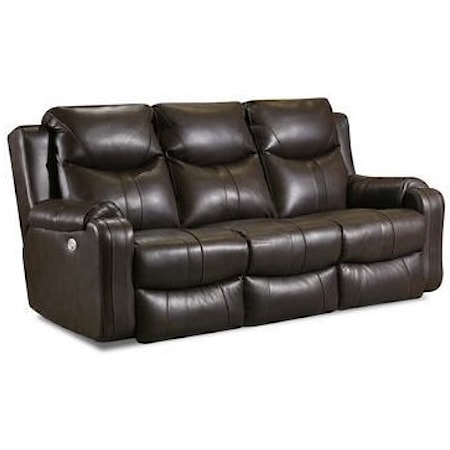 Leather Reclining Sofa with Power Headrests