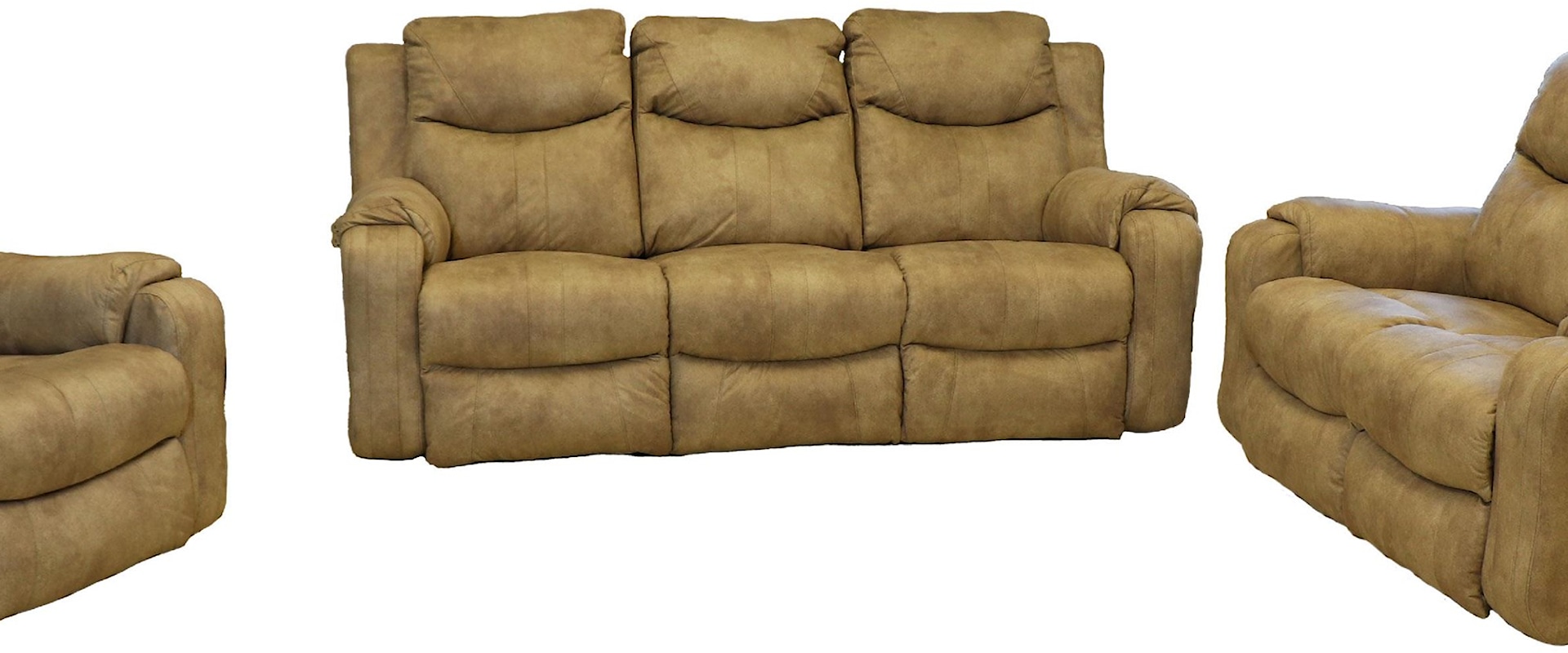 3pc Power Reclining Sofa, Loveseat, and Recliner with Adjustable Headrest