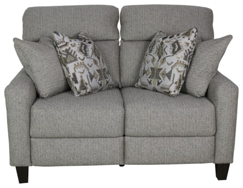 Transitional Power Headrest Loveseat with Pillows and USB Port