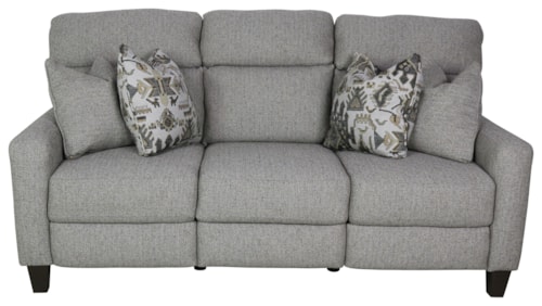Transitional Power Headrest Sofa with Pillows and USB Port