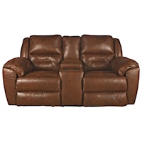 Dual Power Reclining Loveseat with Power Headrest and Centre Console