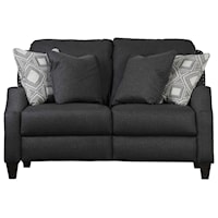 Transitional Double Reclining Power Plus Loveseat with Pillows and USB Port