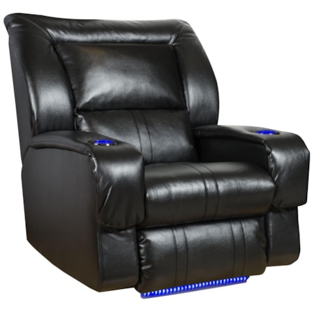 Wall Hugger Recliner w/ Lights & Cup-Holders