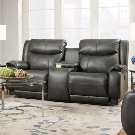 Reclining Console Sofa with Power Headrest