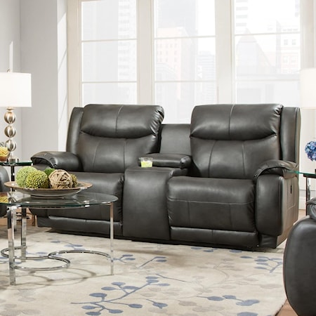 Reclining Console Sofa with Power Headrest