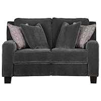 Transitional Power Headrest Loveseat with Pillows and USB Port