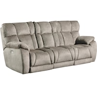 Casual Double Reclining Sofa w/ Dropdown Table