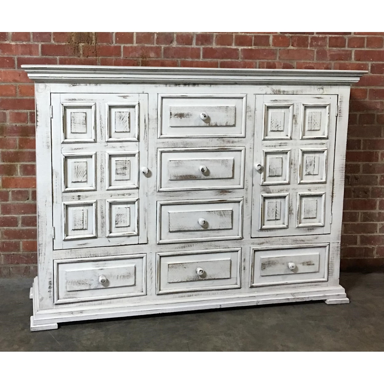 Split Nickel Chalet White Dresser