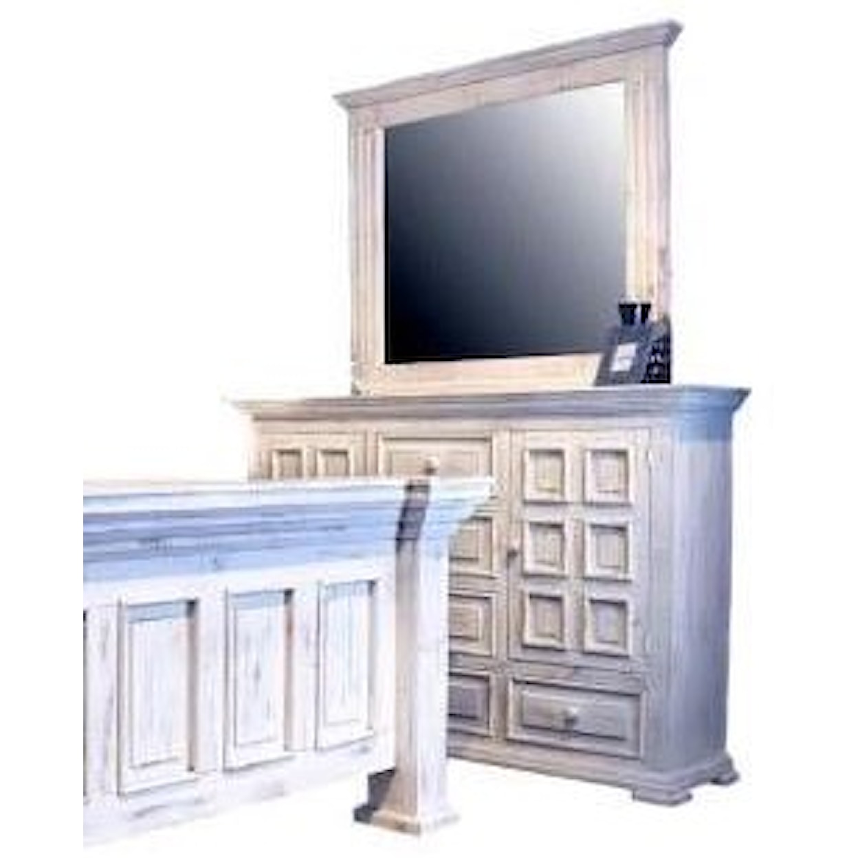 Split Nickel Chalet Dresser and Mirror Combo