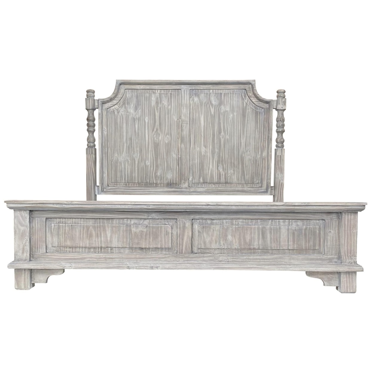 Split Nickel Charleston Rustic Panel Bed