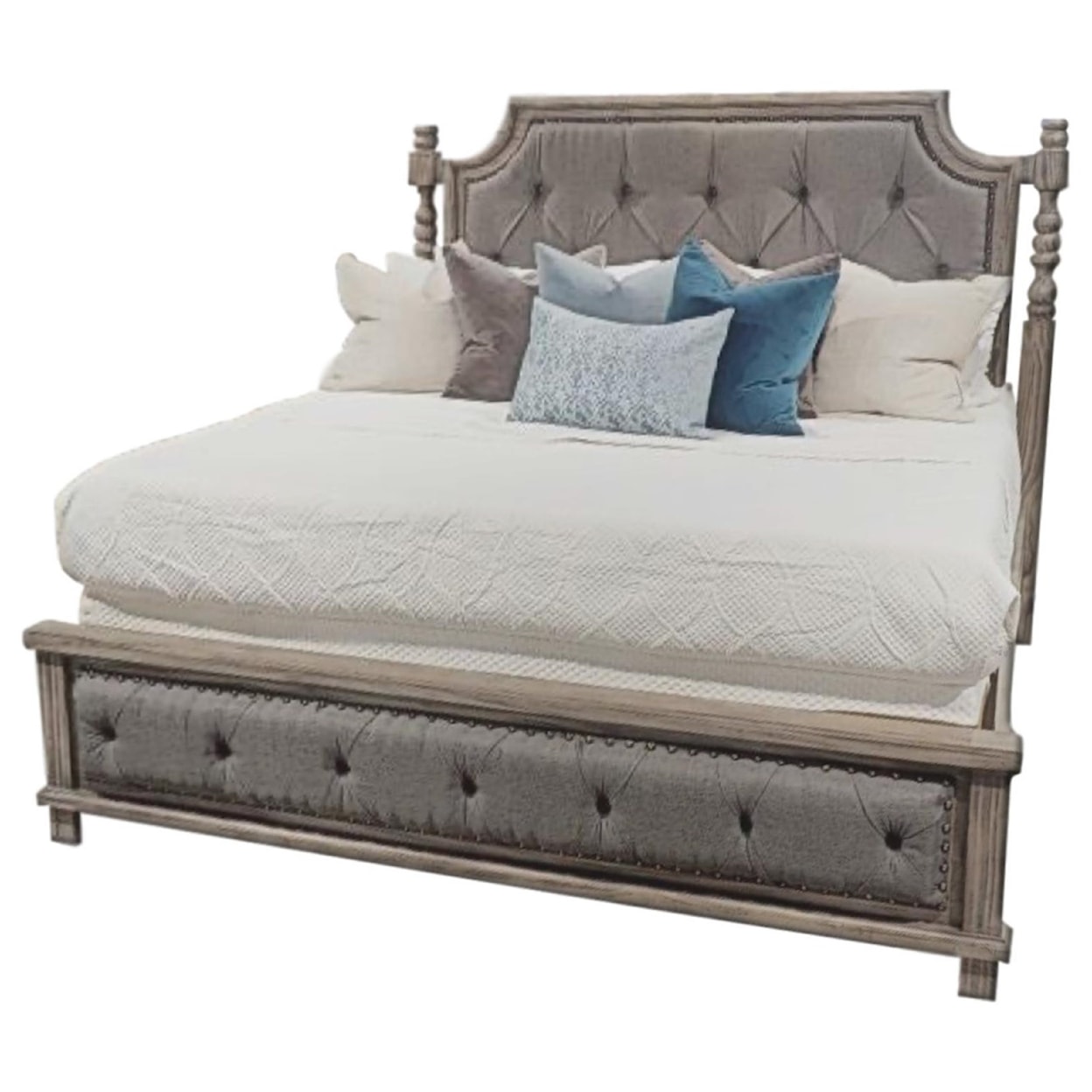 Split Nickel Charleston Queen Upholstered Bed
