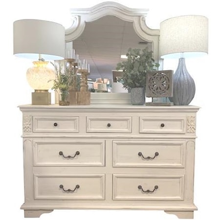 Dresser and Mirror Set