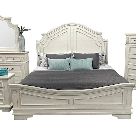 Solid Wood Panel Bed
