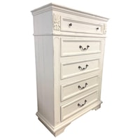 5 Drawer White Chest