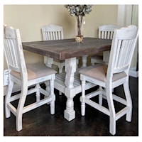 Rustic Dining Table with 6 Chairs