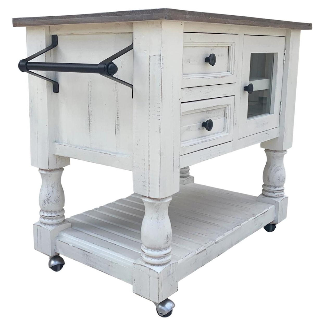 Split Nickel Martha Rustic Kitchen Island