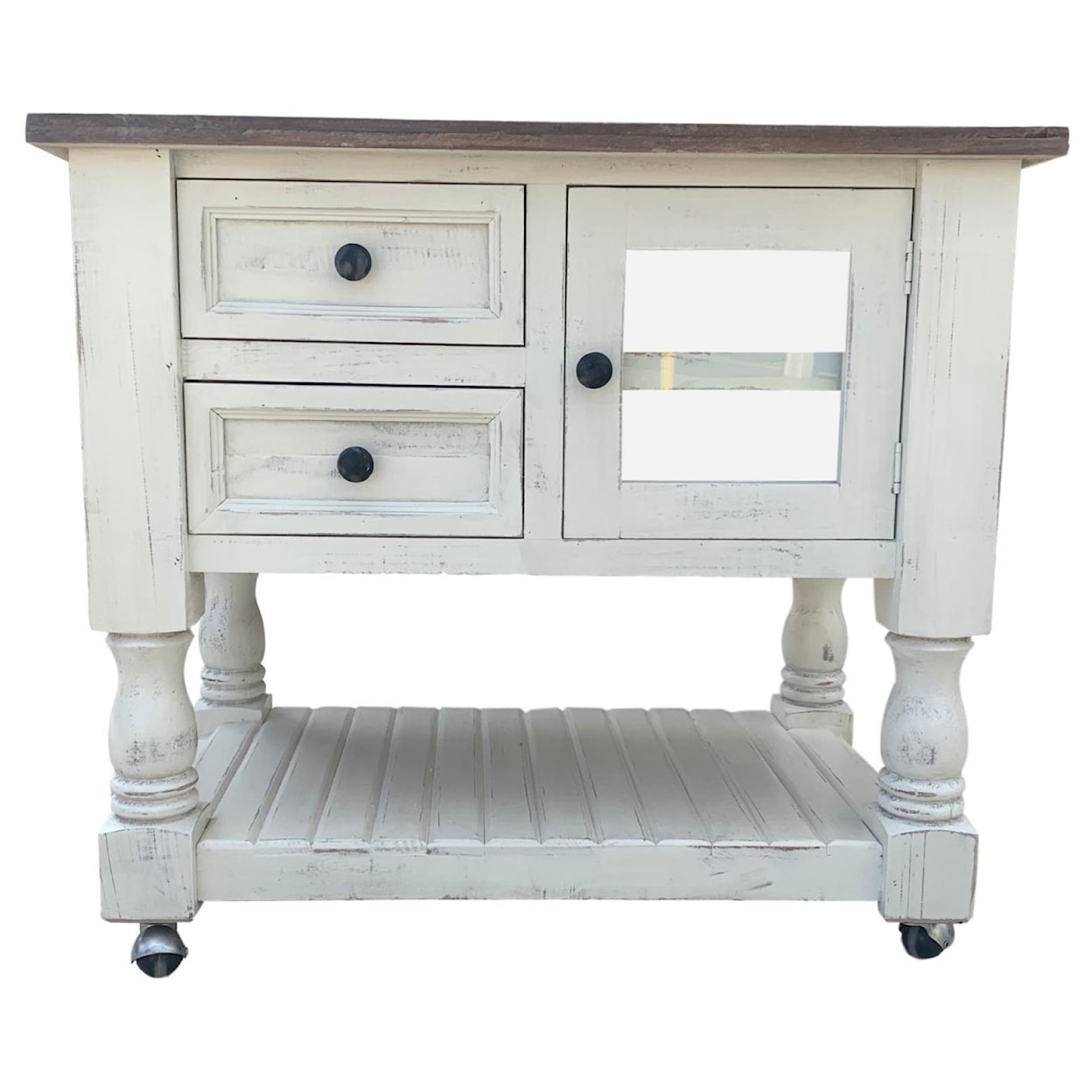 Split Nickel Martha Rustic Kitchen Island