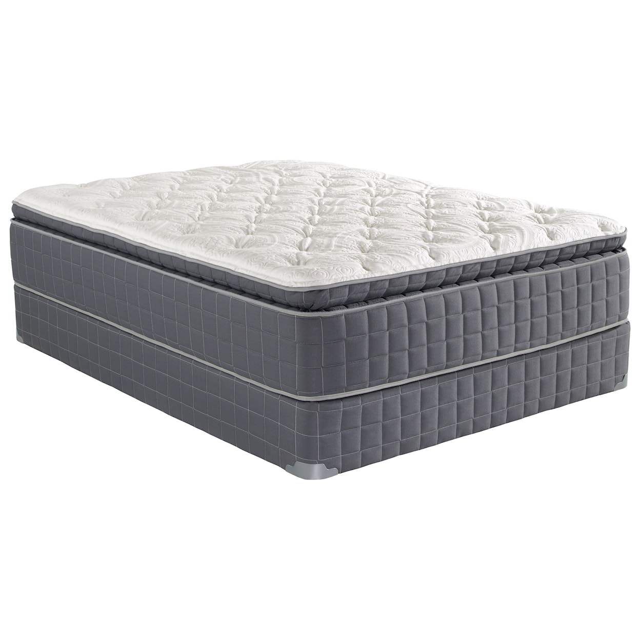 Spring Air Back Supporter XII Full 15" Coil on Coil PT Mattress Set
