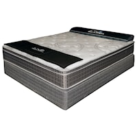 King Pillow Top Independent Coil Mattress and Eco-Wood Foundation
