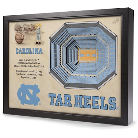 NORTH CAROLINA TAR HEELS STADIUMVIEW 3D WALL ART - DEAN SMITH CENTER