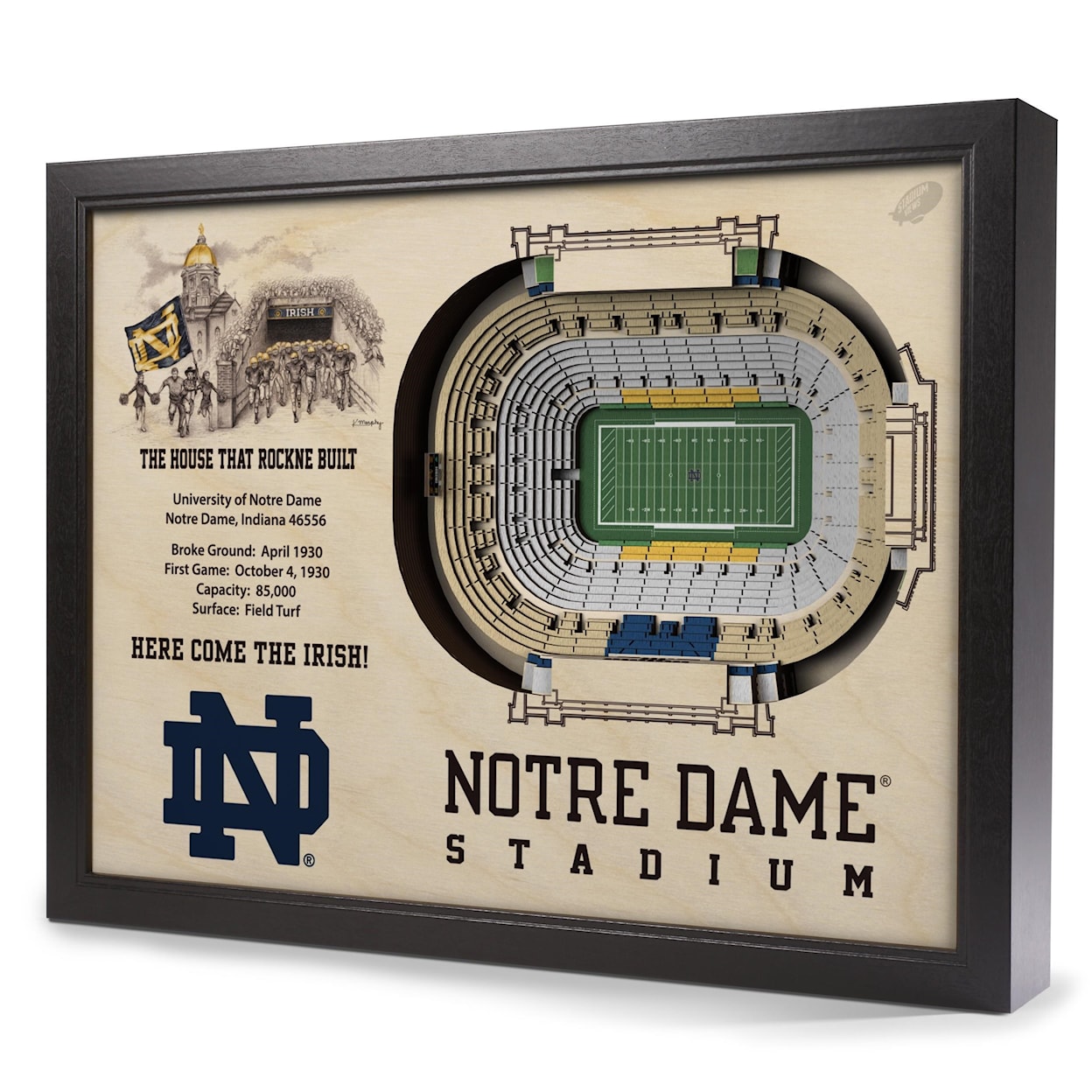 StadiumViews Wall Art NOTRE DAME FIGHTING IRISH STADIUMVIEW 3D WAL