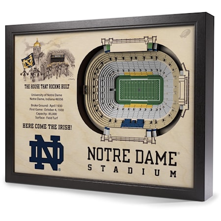 NOTRE DAME FIGHTING IRISH STADIUMVIEW 3D WALL ART - NOTRE DAME STADIUM