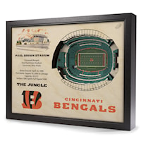 CINCINNATI BENGALS STADIUMVIEW 3D WALL ART - PAUL BROWN STADIUM