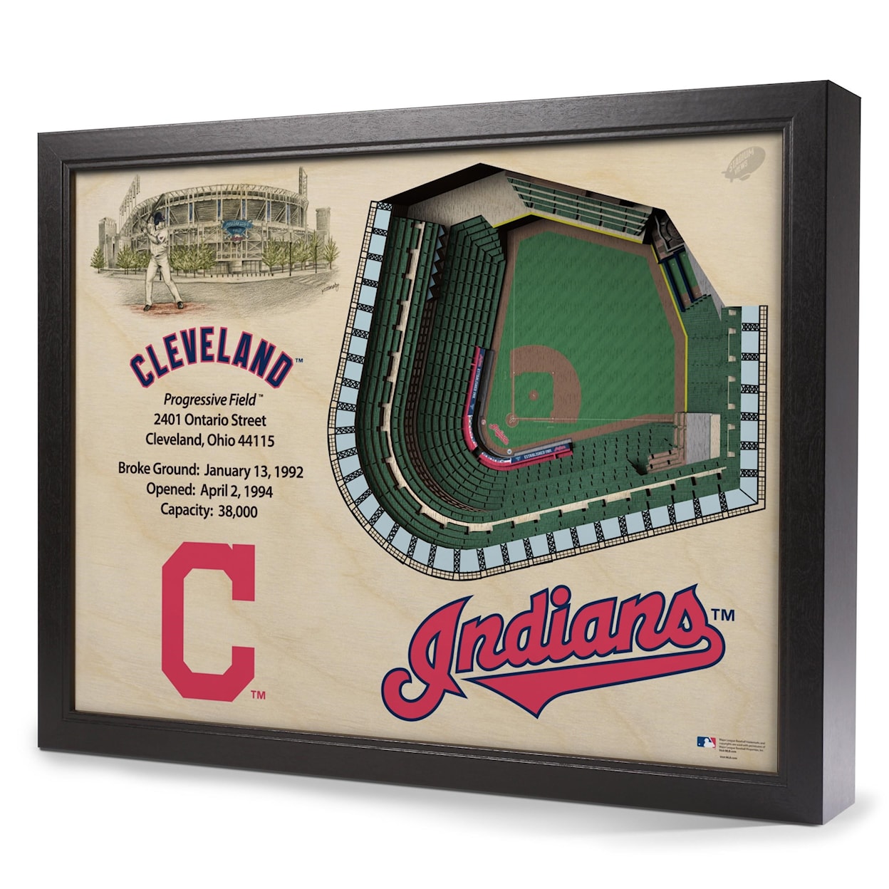 StadiumViews Wall Art CLEVELAND INDIANS STADIUMVIEW 3D WALL ART - 