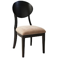 Side Chair with Taupe Upholstered Seats and Bentwood Oval Back