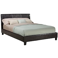 King Brown Upholstered Bed