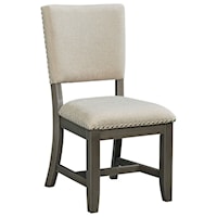 Upholstered Side Chair with Wooden Base
