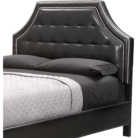 Queen Upholstered Black Headboard