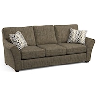 Contemporary Sofa with Flared Arms and Exposed Wood Feet