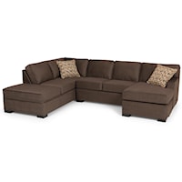 Contemporary Two Piece Sectional Sofa with LAF Chaise
