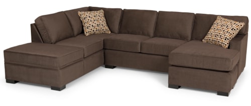 Contemporary Two Piece Sectional Sofa with LAF Chaise