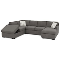 Contemporary Two Piece Sectional Sofa with LAF Chaise