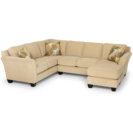 Contemporary Two Piece Sectional Sofa with RAF Chaise