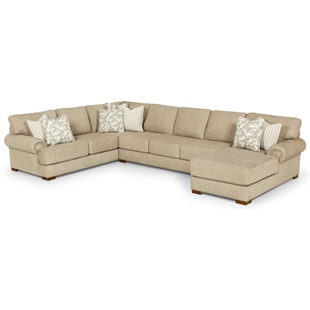 Transitional 6-Seat Sectional Sofa with RAF Chaise