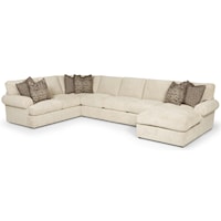 Transtional Sectional with Left Arm Loveseat and Right Arm Chaise