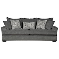 Contemporary Sofa with Five Toss Pillows