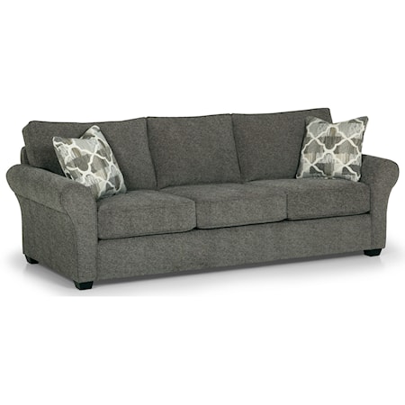 Casual Sofa with Rolled Arms