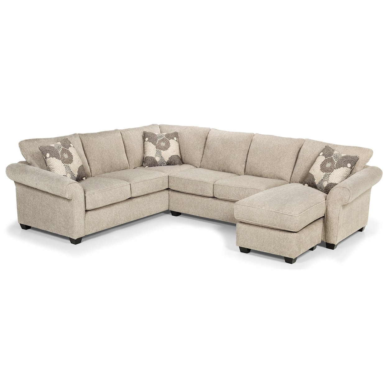 Stanton 464 5-Seat Sectional Sofa w/ RAF Chaise Lounge