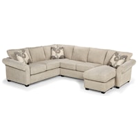 Casual 5-Seat Sectional Sofa with RAF Chaise Lounge & Hidden Storage