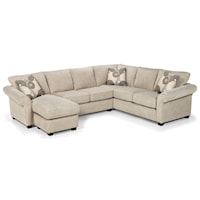 Casual 5-Seat Sectional Sofa with LAF Chaise Lounge & Hidden Storage