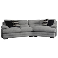 Casual 2 Piece Sectional Sofa with Blendown Cushions